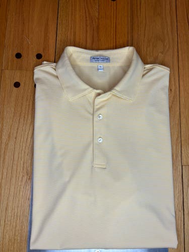 Mens XL Peter Millar Summer Comfort Polo Yellow Crown