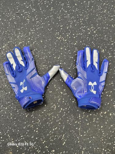 Used Under Armour F8 FB Gloves Royal Blue Youth 11849-S000042398