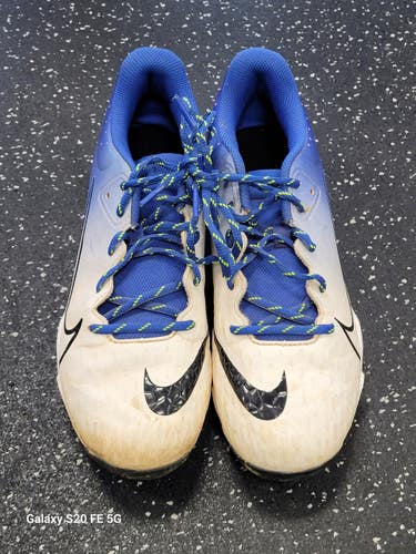 Used Nike HYPER DIAMOND 4 BB/SB Cleats Clear And Royal Blue Senior 9 11849-S000042393
