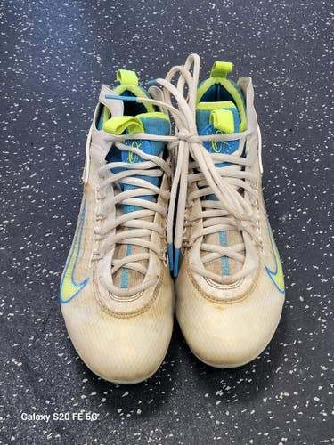 Used Nike HUARACHE 9 ELITE LAX Cleats Mens White Senior 8 11849-S000042396