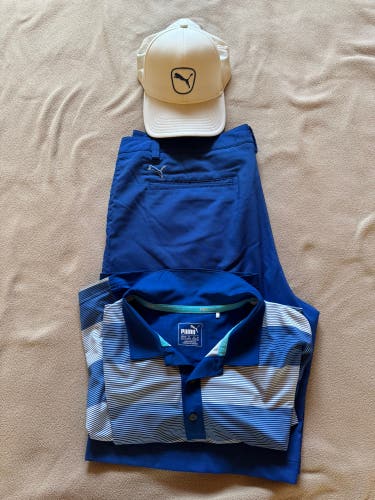 Blue XXL Men's Puma Shirt (Used)