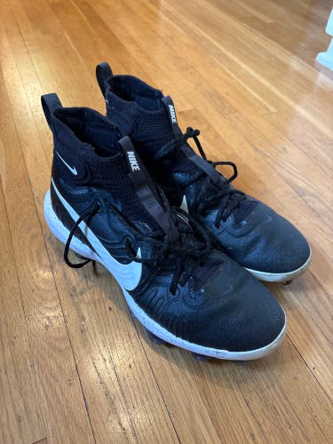 Black Men's Size M 12.0 (W 13.0) Nike Alpha Huarache NXT High Top Molded Cleats (New)