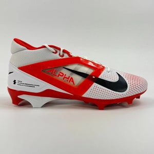 Men's Size M 13.5 (W 14.5) White orange Nike Alpha Menace 4 Pro Elite Football Cleats IB2507-107