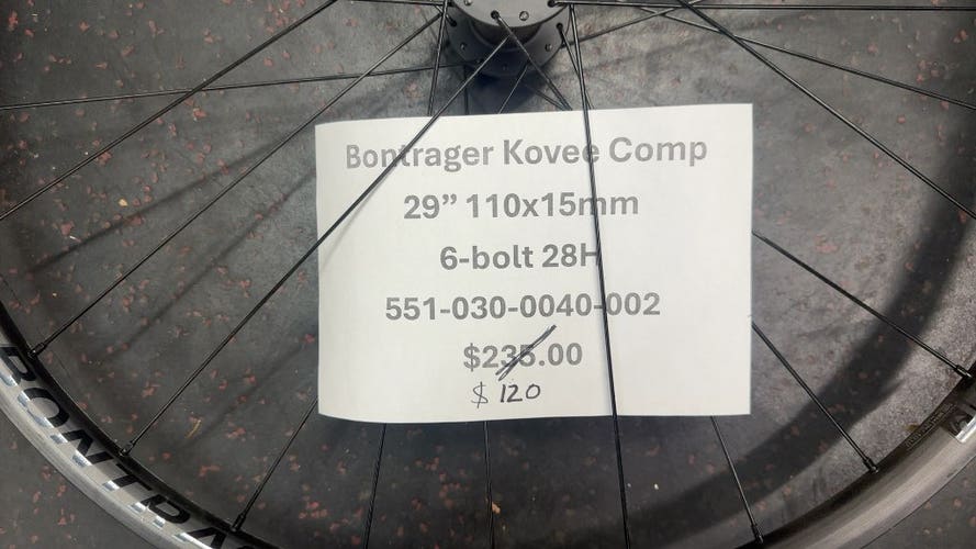 Bontrager Kovee Comp 29" 110x15mm 6-Bolt Front Wheel