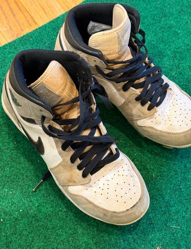 Gray Men's Size M 8.0 (W 9.0) Adult Air Jordan High Top Molded Cleats (Used)