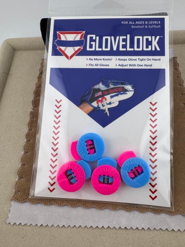 New Mixed Pink and Blue Glove Locks Keep Baseball Glove Laces Tight