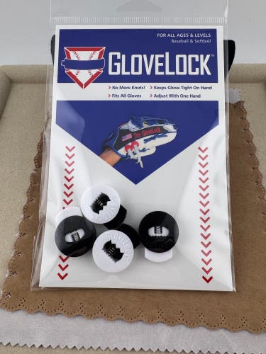 New Mixed Black and White Glove Locks Keep Baseball Glove Laces Tight