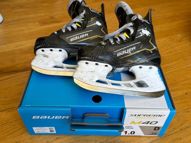2024 Bauer Supreme M40 Hockey Skates Width D Size 1 (Used)