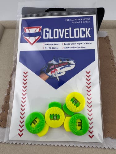 New Mixed Hot Green and Sizzle Yellow Glove Locks Keep Baseball Glove Laces