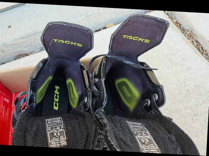 Black 2024 CCM Tacks XF 70 Hockey Skates Regular Width Size 5.5 (Used)