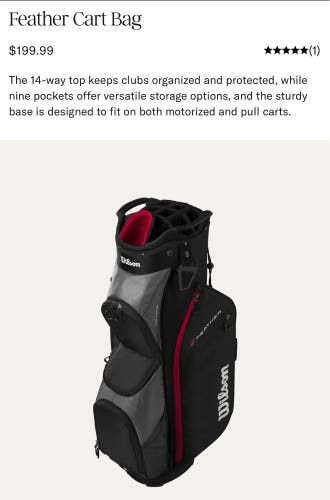 Wilson Feather Cart Bag (New)