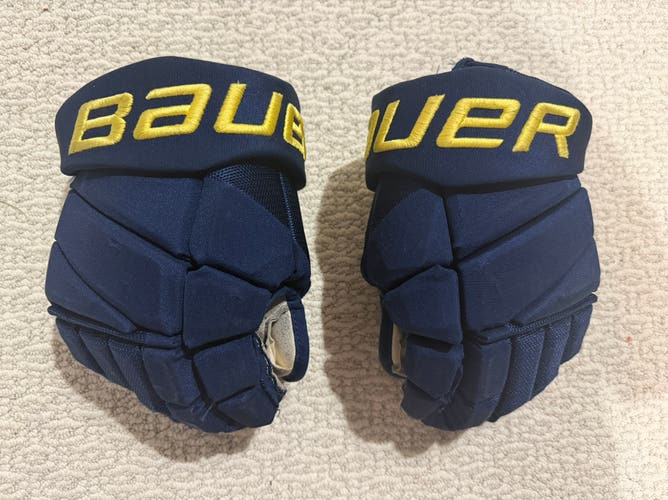 RARE Bauer Pro Stock NCAA Return Team issue Gloves - Michigan Wolverines - 14”