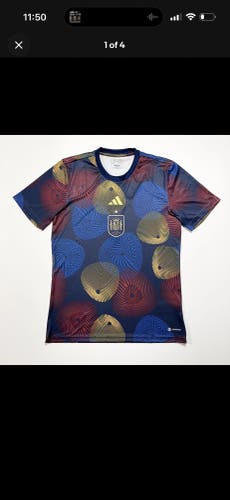 Adidas Spain Fifa World Cup Pre Match Shirt Men’s Size Medium (HF1421)