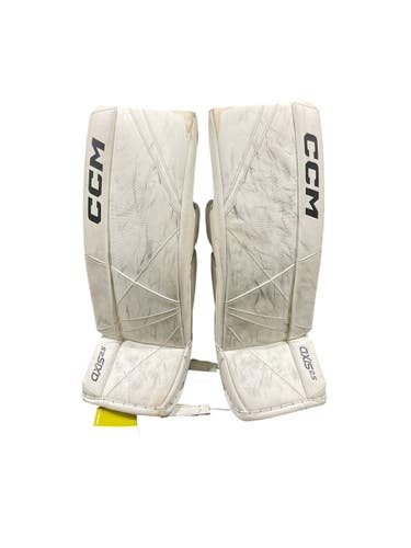 Used CCM LITECORE Goalie Leg Pads Junior White 29" 11847-S000037391