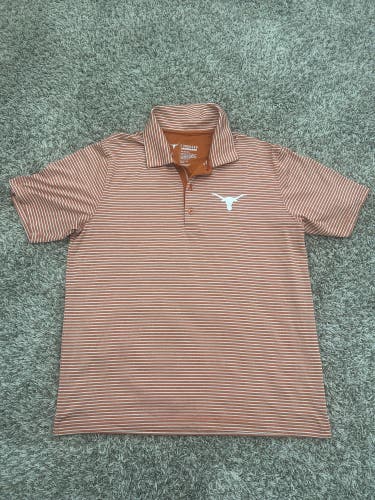 Texas Longhorns Apparel Men’s Polo shirt Size Large Orange Striped activewear