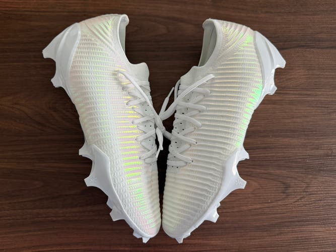 Under Armour Blur Pro Mens Size 12 Iridescent White Football Cleats 3028220-100