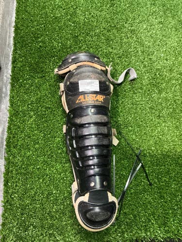 Used All-Star SHIN GUARDS Catchers Leg Guards Black Intermed 10743-S000484118