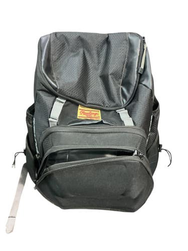 Used Rawlings GOLD LOGO BACK PACK BB/SB Player Carry Bag Black 10743-C000488648
