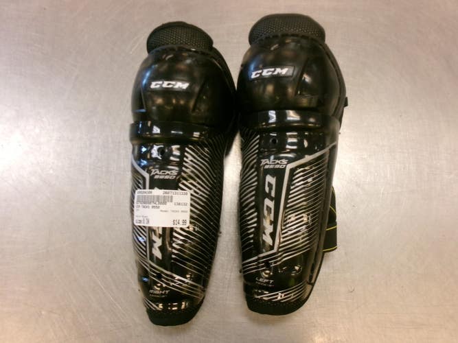 Used CCM TACKS 9550 Youth Shin Guards Black 8" 11339-S000204309