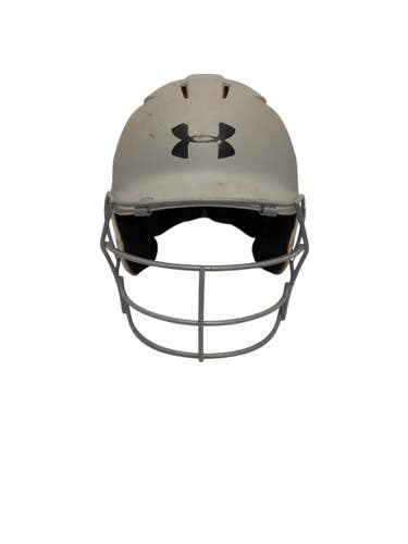 Used Under Armour UABH2-100 Batting Helmet w/Mask Silver One Size 11443-S000207278
