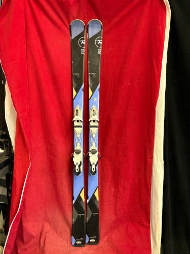Skis: Rossignol Temptation 75 all-mountain skis, 168cm. 
Bindings: Rossignol Xpress bindings
Binding