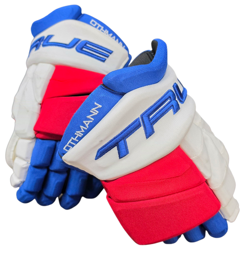 True Catalyst Pro Stock Custom Hockey Gloves 14" NY Rangers NHL OTHMANN (15596)