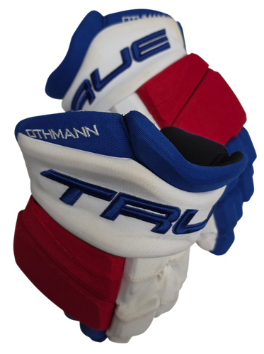 True Catalyst Pro Stock Custom Hockey Gloves 14" NY Rangers NHL OTHMANN. (15597)