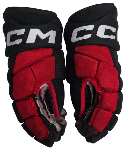 CCM Jetspeed FT8 Pro Stock Custom Hockey Gloves 14" Blackhawks NHL USED (15598)