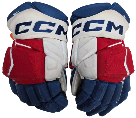 CCM Jetspeed Pro Stock Custom Hockey Gloves 14" Wolfpack AHL BMB USED. (15601)