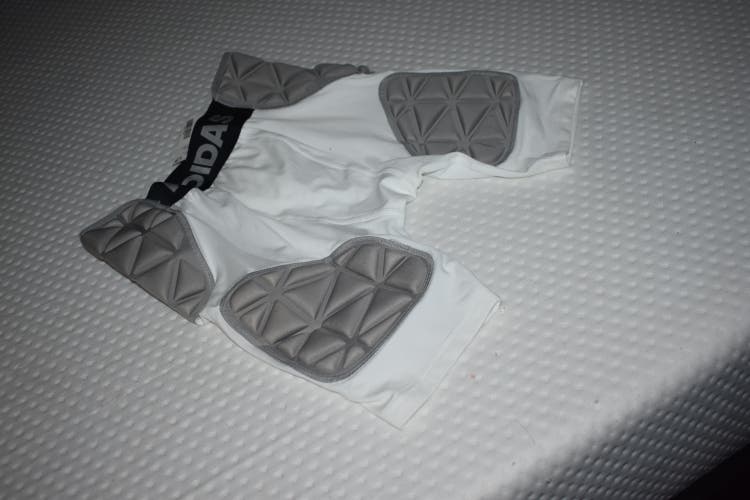 NEW - Adidas SmashPad Aeroready 5 Pad Protective Compression Shorts, White (Sample), Youth