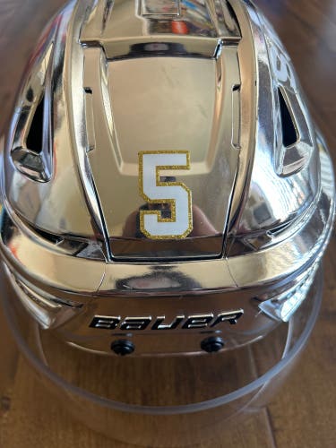 *Rare* Henderson Silver Knights Pro Stock Medium Bauer Re-Akt 150 Helmet Chrome (Used) VGK Affiliate