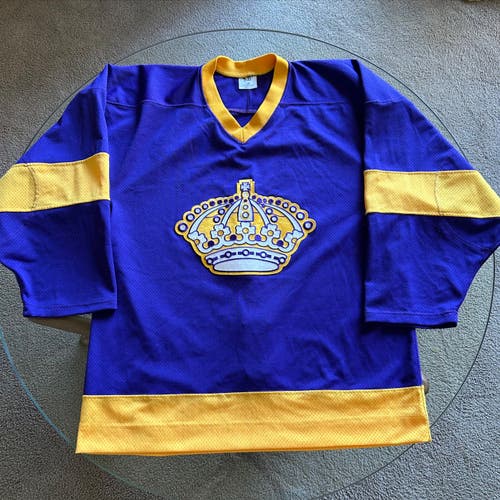 Vintage Stall & Dean Los Angeles Kings Forum Purple Gold Crown Hockey Jersey Size 48