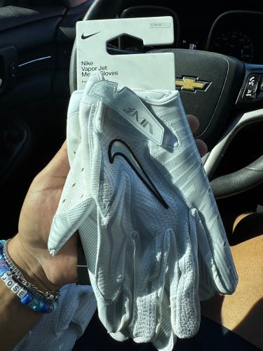 White Large Adult Nike Vapor Jet Gloves (New)