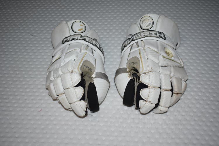 Maverik M3 Lacrosse Goalie Gloves, White, Large 13 Inches