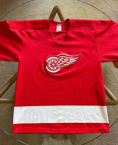 Vintage CCM Maska Detroit Red Wings Jersey Blank Made in USA Size L (Used)