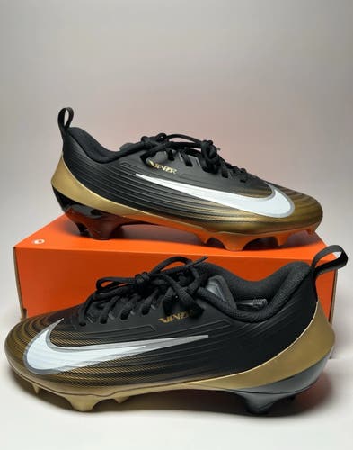 Men's Size M 11.0 (W 12.0) Nike Vapor Speed 3 Men’s Football Cleats FB3303-003 Black Gold white