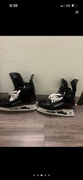 Red 2024 Bauer Supreme Shadow Hockey Skates Regular Width Pro Stock 8