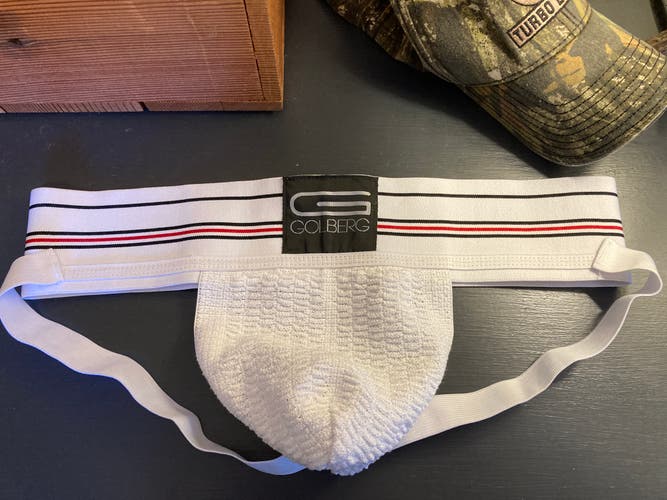 Mens White Goldberg Jock Strap Athletic Supporter jockstrap Large Used