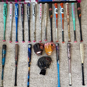 2026/2025 Combats MFG Spec A1 Alloy BBCOR Certified Bats (-3) 32” 34” 33" (New & Used) and Gloves