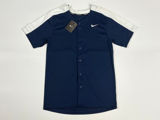 Blue Navy Small Men's Nike Jersey (New) Nike Vapor Select Full Button Baseball Jersey DM0773-420
