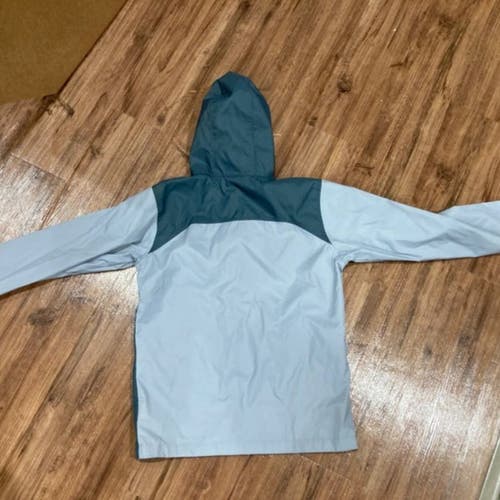 Columbia Youth Hooded Windbreaker Jacket - Blue / Gray (Size XXL)