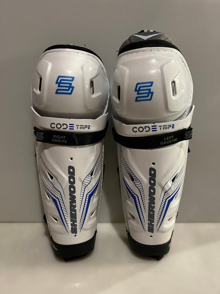 New Sherwood Code TMP 2 Junior 12” Hockey Shin Guards NWT