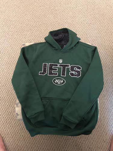 NFL Team Apparel New York Jets Youth Medium Pullover Hoodie - Green