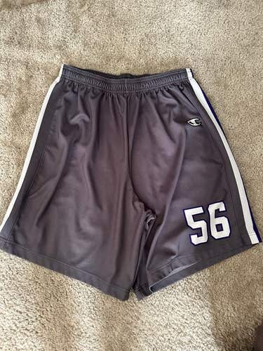 US Lacrosse by Champion Performance Athletic Game Shorts - Grey (XL)