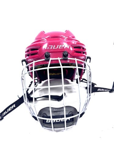 Used Bauer REAKT 100 YOUTH Helmet Cage Combo Red One Size 11860-S000312981