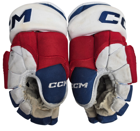 CCM HG12 Hockey Gloves 14" Pro Stock WolfPack AHL Used Mackey (15610)