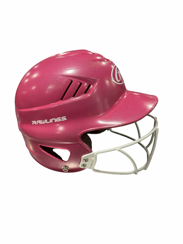 Used Rawlings HELMET 6 1/2-7 1/2 Batting Helmet w/Mask Pink One Size 11834-S000054843