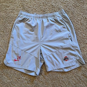 Nike Dri-FIT Ohio State Buckeyes Team Issued #34 Training Shorts Men’s Medium Gray