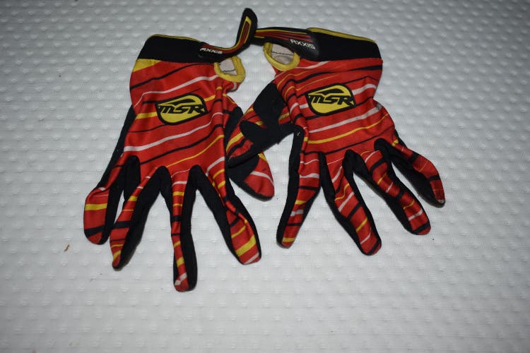 MSR Axxis Motocross Gloves, Red/Yellow/Black, Adult XXL