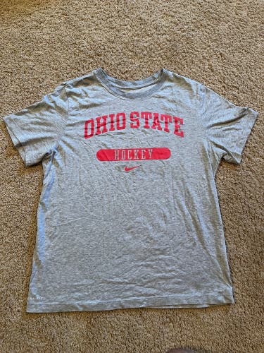 Nike Dri-FIT Ohio State Hockey T-Shirt Men’s Large Gray Athletic Performance Tee